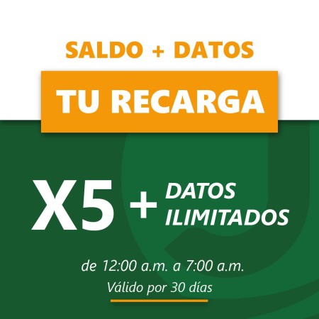 700x5 PROMOTION plus UNLIMITED DATA FROM 12 AM TO 7 AM FOR 30 DAYS