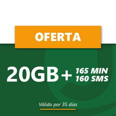 PROMOTION 600 CUP mobile balance plus bonus 20GB plus 165 MIN plus 160 SMS